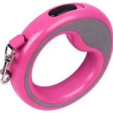 Ayrex Madpet Yuvarlak Otomatik Köpek Tasması 2,5 Metre Pembe – Geri Çekilebilir Kilitli Makara