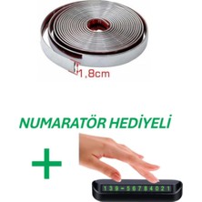 Ayrex Tiger Marketing Yapışkanlı Nikelaj Şerit Bant Çıta 18MM, 5 Metre Krom, Numaratör Hediye