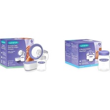 Ayrex Kompakt Tekli Elektrikli Göğüs Pompası & Süt Saklama Şişeleri (4 Adet)
