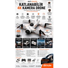 Dimute Shop Katlanabilir 4K Kamera Drone | Wifi Fpv, 360° Takla, Işık Sensörü INT-AE22