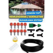 Ayrex Depolife 10 Metre Bahçe Balkon Veranda Kamelya Çardak Nemlendirme Sulama Serinletme Sis Püs