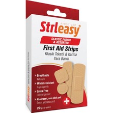 Ayrex Strleasy Karma Yara Bandı Seti, 20'li Paket, Farklı Boyutlar, Suya Dayanıklı