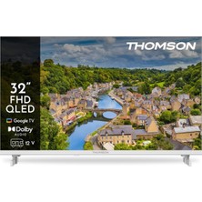 Ayrex Thomson Tv 32 Inç (80 Cm) Fhd QLED Smart Google Tv, 12V Adaptör, Sesli Kontrol, Google Cast