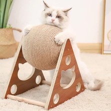 Ayrex Tineke Ahşap Ipli Kedi Oyuncagi Topu Kedi Tırmalaması