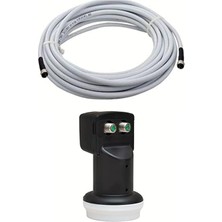 Ayrex Byconners Full Ultra Hd 3D 4K Uyumlu Yağmur Korumalı Ikili Twin 2 Li Çanak Uydu Lnb + F Ko