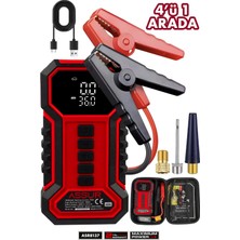 Assur 16.000 Mah Taşıma Çantalı Akü Takviye Cihazı | Hava Kompresörü | Powerbank | LED Işık |