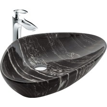 Paluci Doğa Alexander Black Mermer Desen Lavabo