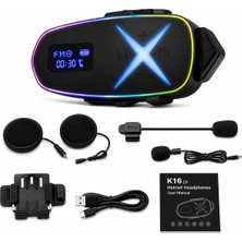 Ayrex K16 2x Bluetooth Motosiklet Kask Interkomu, Bluetooth 6.0, Çift Yönlü Konuşma, Hd Ses, Gü