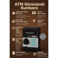 Ayrex Cngzshop Elektronik Şifreli Banka Kasası Siyah Kumbara, Atm Görünümlü Otomatik Para Çek