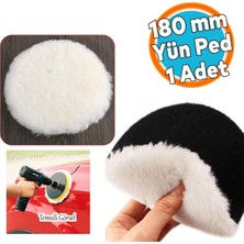 Ayrex Yün Ped Ø 180 mm Pasta Cila Polisaj Süngeri Cırt Tabanlı Kuzu Postu Yünü Keçesi Parlat