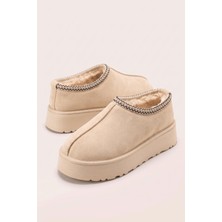 Neon Shoes Mini Süet Içi Kürklü Nakışlı Bilekte Kalın Taban Kadın Bot & Bootie