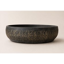 Ayrex Beton Aranjman ve Bonsai Saksısı Antrasit Gold 25-30 cm Çap Yuvarlak
