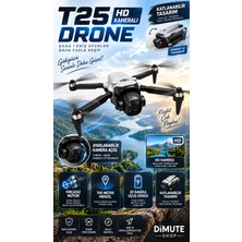 Dimute Shop T25 Drone Hd Kamera Fırçasız Motor Katlanabilir Uzaktan Kumandalı Hava Çekim Drone