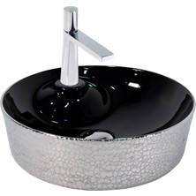 Paluci Mona Black Silver Yuvarlak Lavabo
