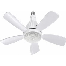 Marsilyan™- 1 Adet Fim Kristal 30W Ledli 5 Kanat Tavan Vantilatörü 1154 Kumandalı 3 Renk E27 Duy
