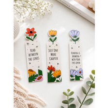 Ert Print Studio 3’lü Çiçek Tasarımlı Kitap Ayracı Seti Laminasyonlu