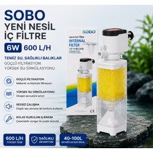 Muyu Craft Sobo Akvaryum Iç Filtre 6W 600 L/saat Biyolojik Filtre