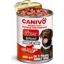 Canivo Biftekli Yetişkin Köpek Konservesi 400 gr 12 Adet