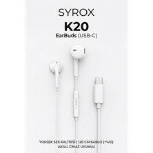 Syrox Type-C Girişli Mikrofonlu Kulaklık Earbuds K20A
