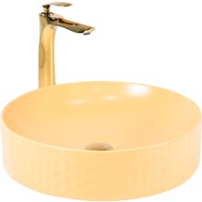 Paluci Paula Matt Ocher Yellow Çanak Lavabo