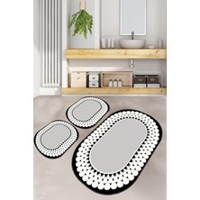 Ayrex Chilai Home Balloch Djt 3lü Set Banyo Halısı Banyo Paspası