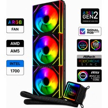 Gametech Hydra AHD360B V2 Argb Aynalı Fan 360 mm Siyah Sıvı Soğutma Yüksek Performanslı RGB Aydınlatma