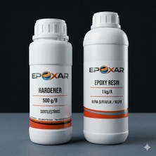 Ayrex Epoxar Şeffaf Epoksi Reçine 1.50 kg / 2:1 Profesyonel Set / Uv Dayanımlı Sararmaz / Masa T
