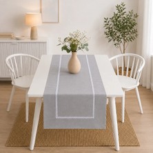 Ödel Home Buldan Keteni Dantelli Runner, Konsol, Sehpa Örtüsü-Gri