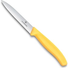 Ayrex 6.7738.C1 Swiss Classic 10CM Tırtıklı Soyma Bıçağı, Sarı