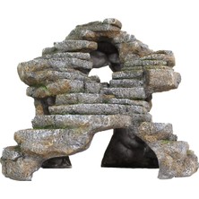 Ayrex Penn-Plax Reptology Shale Scape Step Ledge & Cave Hideout – Akvaryumlar ve Teraryumlar Için