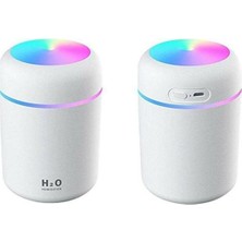 Ayrex Woodhub LED Işıklı Mini Ortam Oda Hava Nemlendirici Soğuk Buhar Makinesi - Beyaz Beyaz Tek