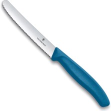 Ayrex Victorinox Swiss Classic 11CM Tırtıklı Domates Bıçağı, Mavi