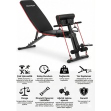 Ayrex Çok Fonksiyonlu Egzersiz Sehpası Direnç Lastikli Katlanabilir Bench Sehpası