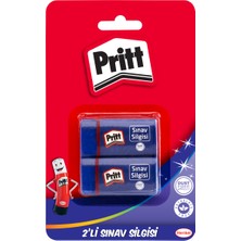 Pritt Sınav Silgisi, Optik Form ve Kurşun Kalem Için Iz Bırakmayan Yumuşak Silgi, Mavi, 2'li Paket