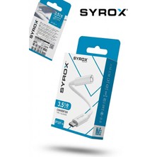 Syrox DT22T-A Type-C To 3.5mm Jack Kulaklık ve Aux Dönüştürücü Çevirici Kablo - Beyaz