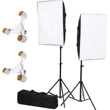 Ayrex 50X70CM Softbox 3 Duylu Ikili Sürekli Işık Seti Foto Video Ürün Çekim Makyaj 50X70 Softb