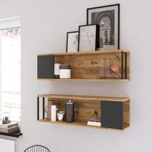 Ayrex Yurupa Yurudesign Voyage Duvar Rafı Kitaplık 2'li Set VG18-A