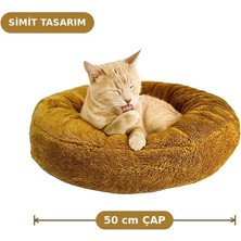 Ayrex Tigres Puffy Simit Şeklinde Kedi Yatağı 50 cm