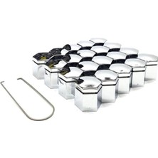Ayrex 17 mm Krom Renk Bijon Kapağı, 20 Adet Set
