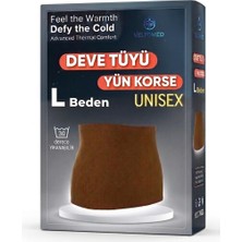 Ayrex L Unisex Deve Tüyü Yün Korse- Sıcak Tutar Bel Ağrıları Fıtık Bel Kuşağı, Giydirmel