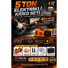 Ayrex 5 Ton Elektrikli Kriko Seti 12V, 3'ü 1 Arada Hidrolik Araç Krikosu Somun Sıkma Tabancası H