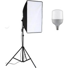 Ayrex Softbox Set 50X70 cm Ürün Çekimi Moda Reklam Cast Için Güçlü 50 Wat LED Ampullü Süre
