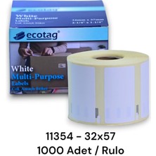 Ayrex Ecotag Dymo Labelwritter Etiket Muadili 32 mm x 57 mm - 1000 Adet
