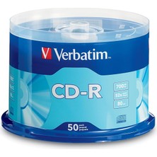 Ayrex Verbatim Cd-R Boş Diskler 700 MB 80 Dakika 52 x Kaydedilebilir Disk Veri ve Müzik Için - 50