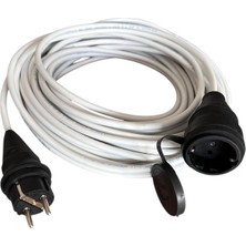 Ayrex 3X1.5MM%100 Bakır Ttr Topraklı Seyyar Uzatma Kablosu (Beyaz, 5 Metre)