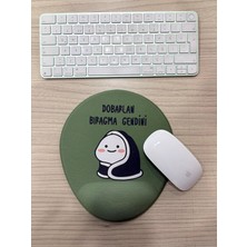 Ayrex Rakkun Shop - Dobarlan Bıragma Gendini Baskılı Bilek Destekli Oval Mouse Pad (Yeşil)