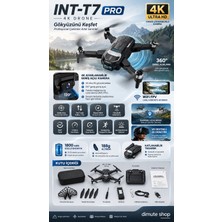 Dimute Shop Katlanabilir 4K Kamera Drone | Wifi Fpv, 360° Takla, Işık Sensörü Int-T7 Pro