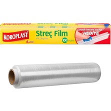 Ayrex Koroplast Kesme Bıçağı Hediyeli 100 Metre, Gıda Saklama Strec,i Bpa Içermez, Kayar Kesm