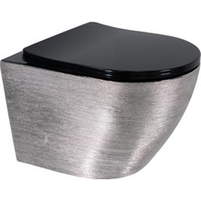 Paluci  Twist Black Silver Kanalsız Asma Klozet