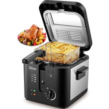 Ayrex ZLN0010 Fritöz 1.600 Watt 2,5 Litre Kapasite Paslanmaz Çelik Deep Fryer Sıcaklık Ayarı 0�